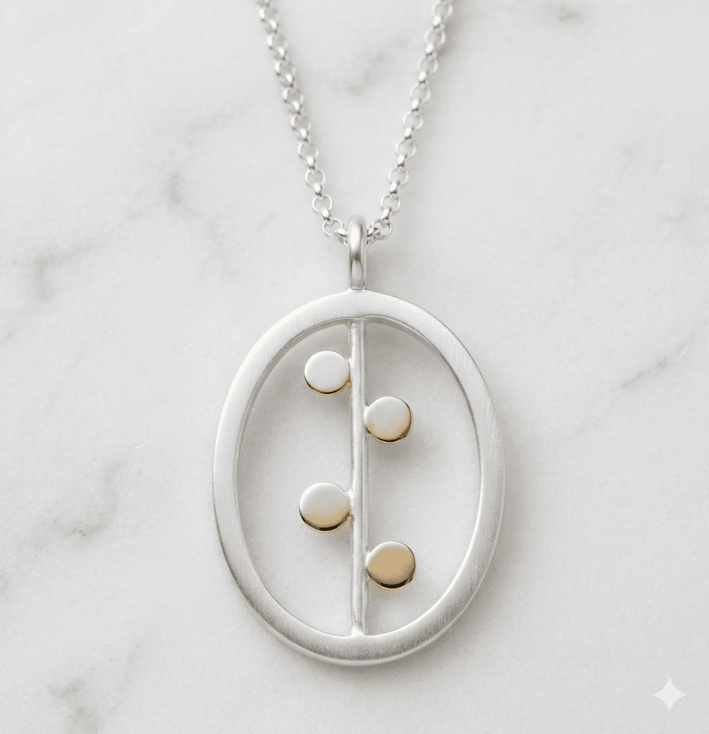 Handmade Dainty Sterling Silver Yellow Gold Two-Tone Necklace