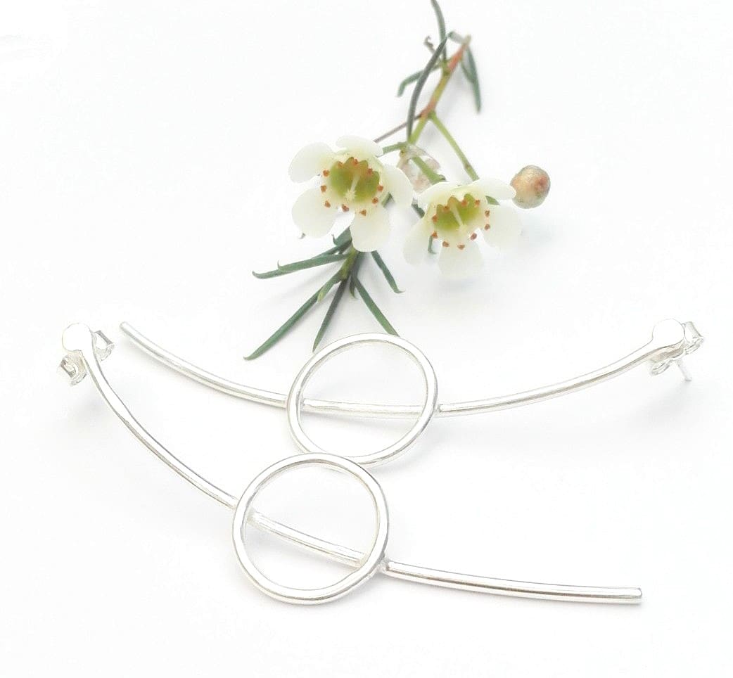 Sterling Silver Festival of Life Large Hoop Earrings - Image 3