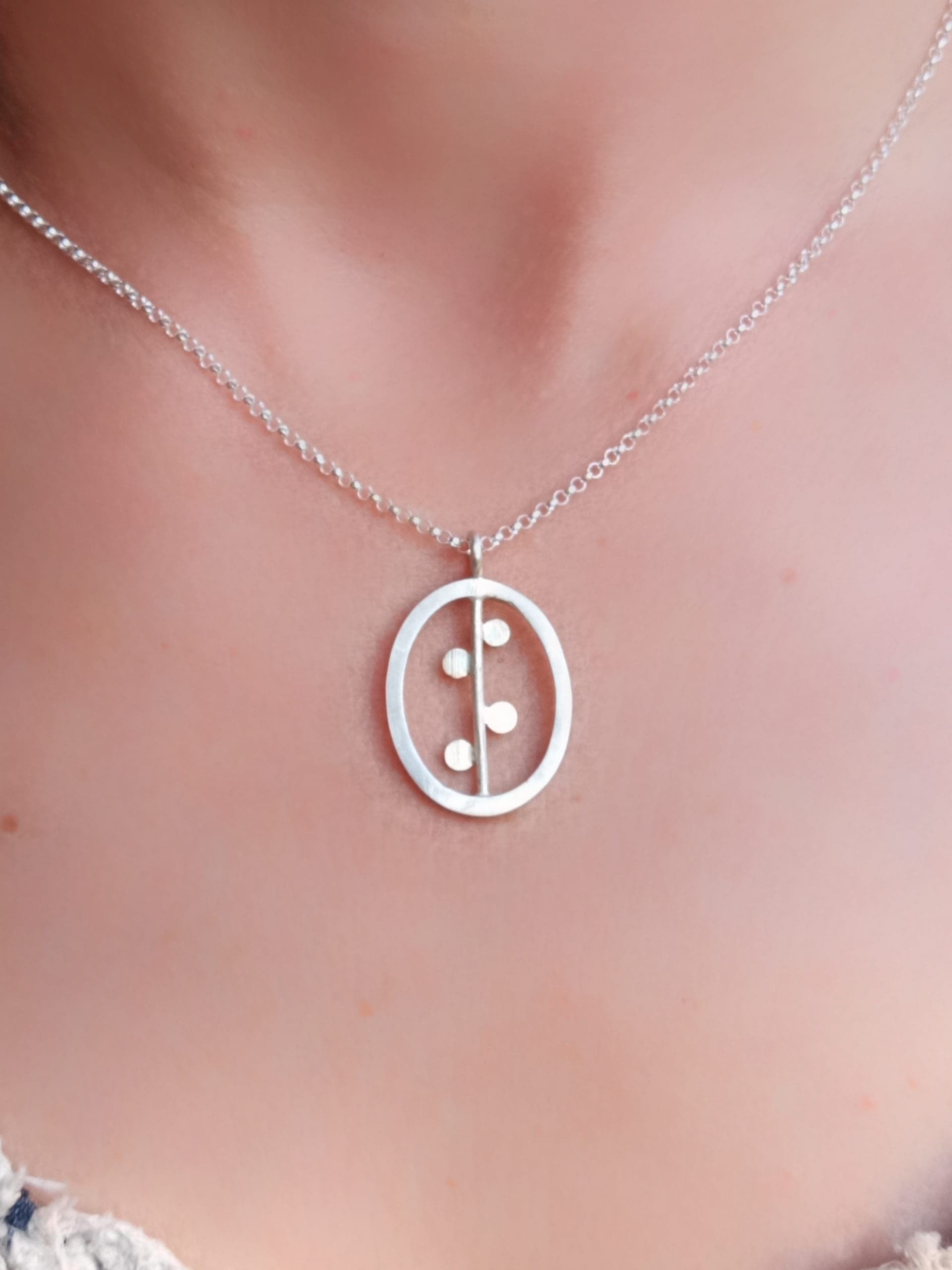 Handmade Dainty Sterling Silver Yellow Gold Two-Tone Necklace - Image 2