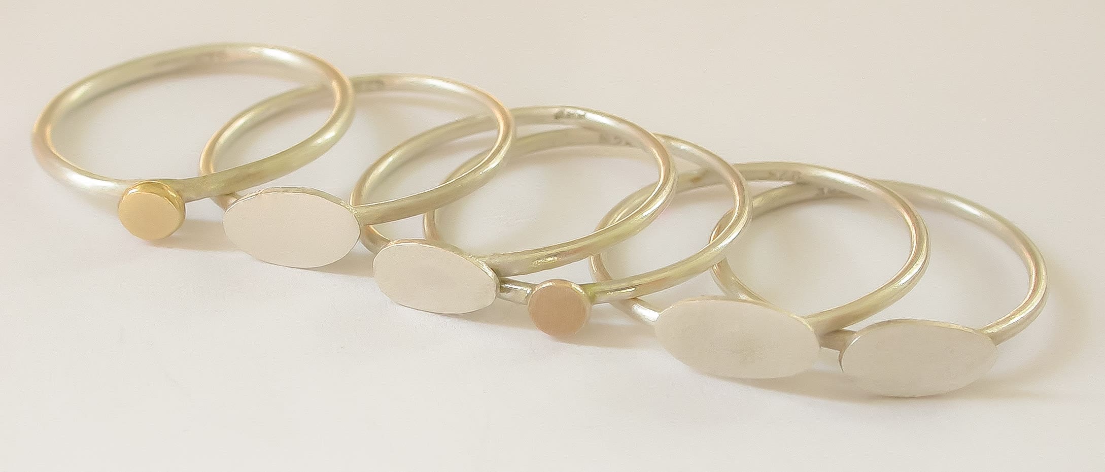 Whispers Of The Shore - Sterling Silver & Gold Stacking Ring Set - Image 2
