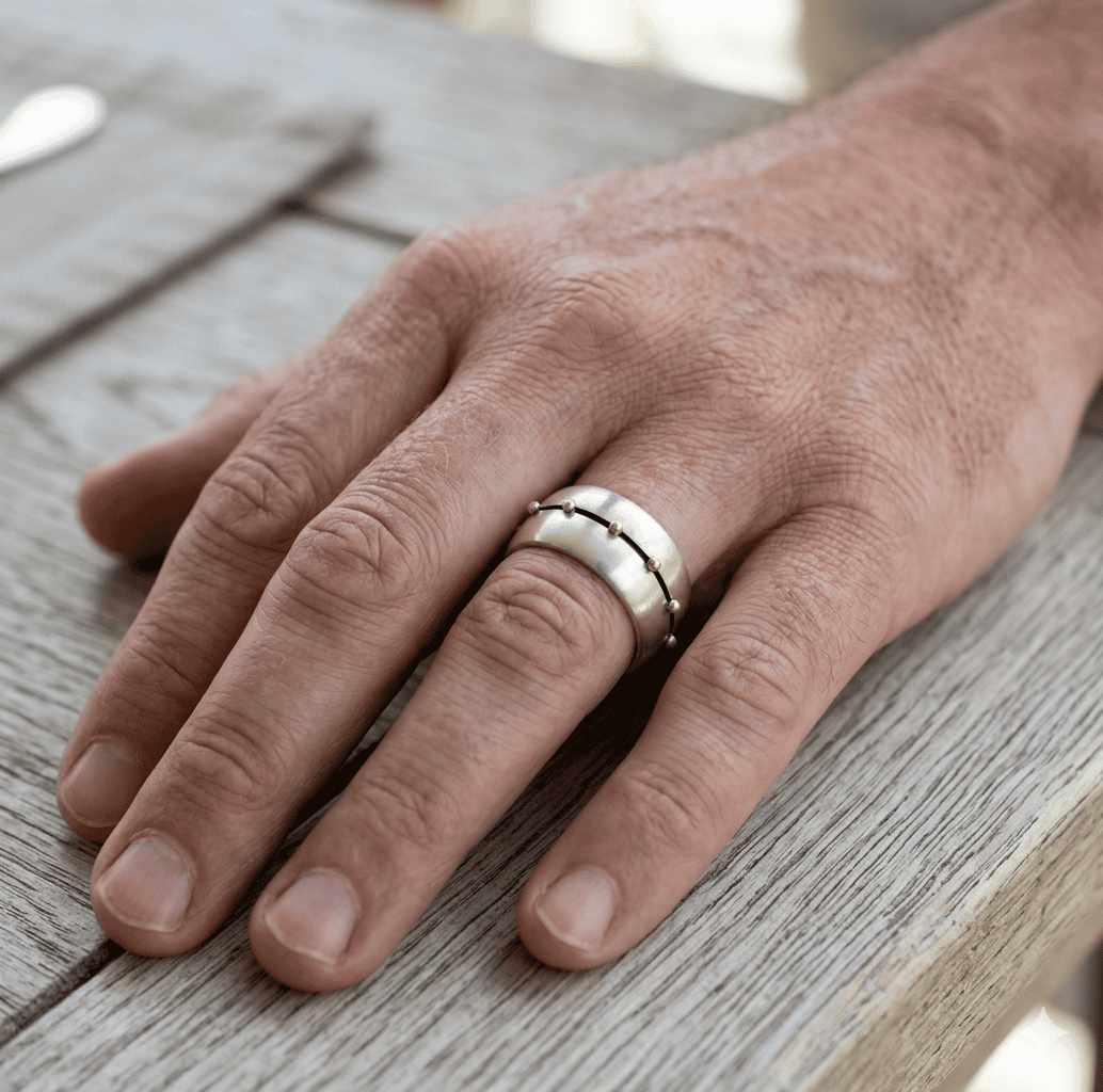 Circus Ring Sterling Silver and Yellow Gold Statement Ring - Image 3
