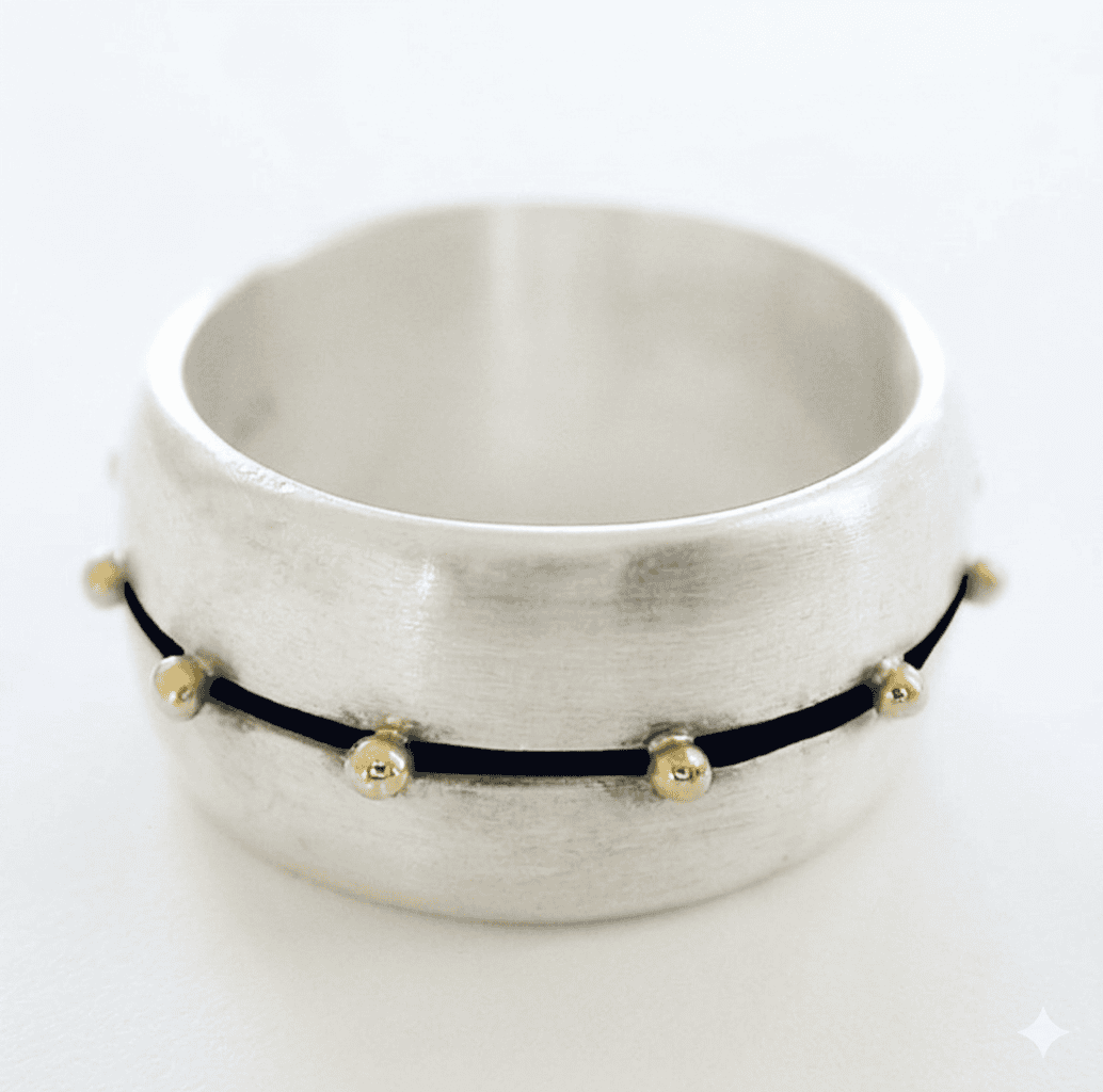 Circus Ring Sterling Silver and Yellow Gold Statement Ring
