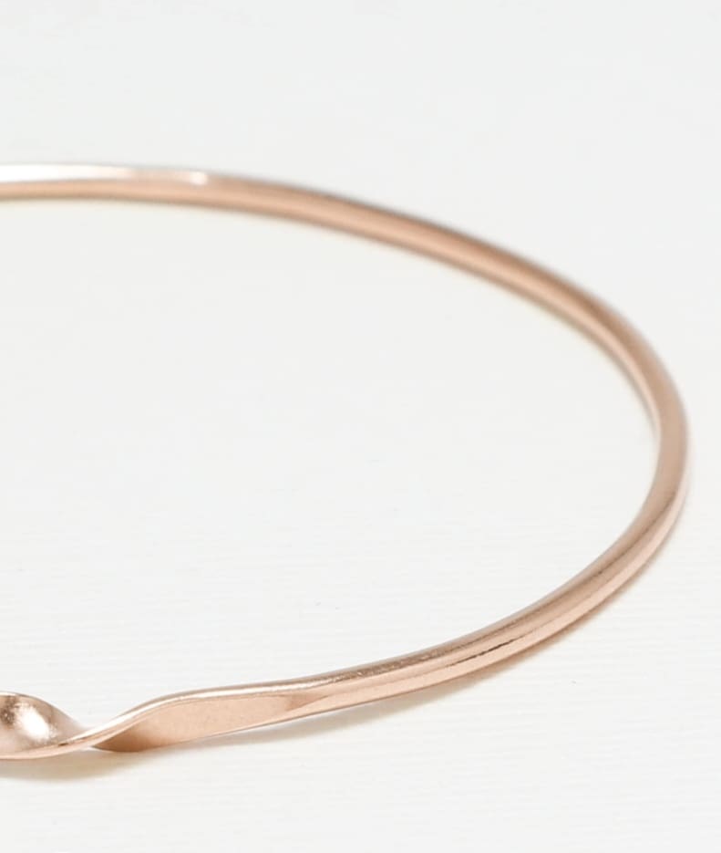 Handmade, Solid, Rose Gold Mobius Bangle - Image 3