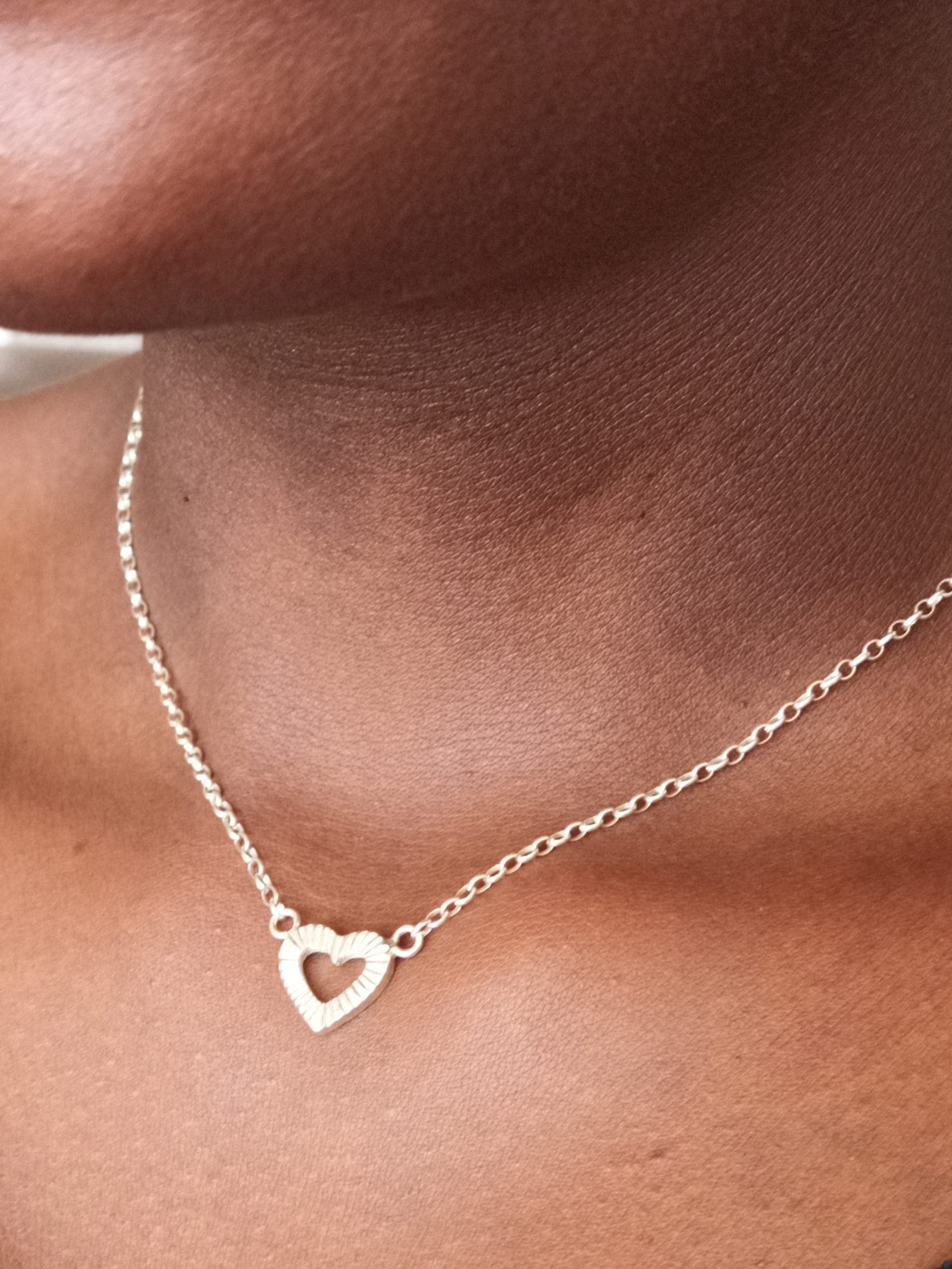 Sterling Silver Infinite Heart Textured Pendant Necklace