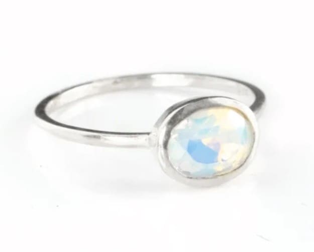 Yellow Gold Rainbow Moonstone Ring (You Are The Sky) - Image 5