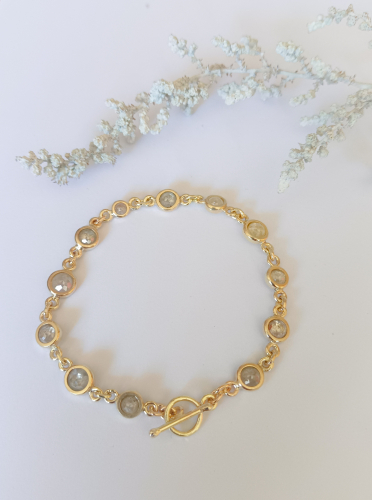 Yellow Gold, rose cut diamond bracelet