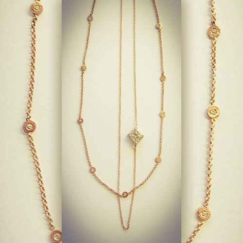 Rose Gold and Diamond necklaces